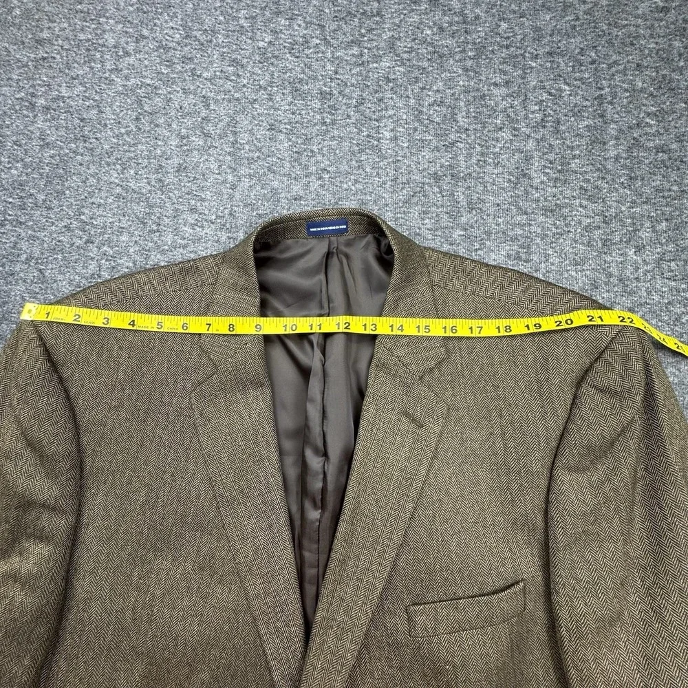 Stafford Men's 100%‎ Wool 2-Button Classic Fit Blazer Brown Herringbone Sz 52R